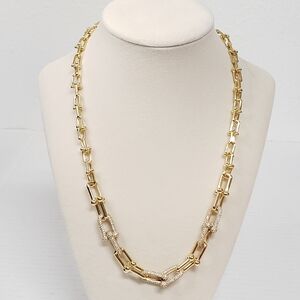 925 Pure Silver Horseshoe Elegant Gold Plated Necklace